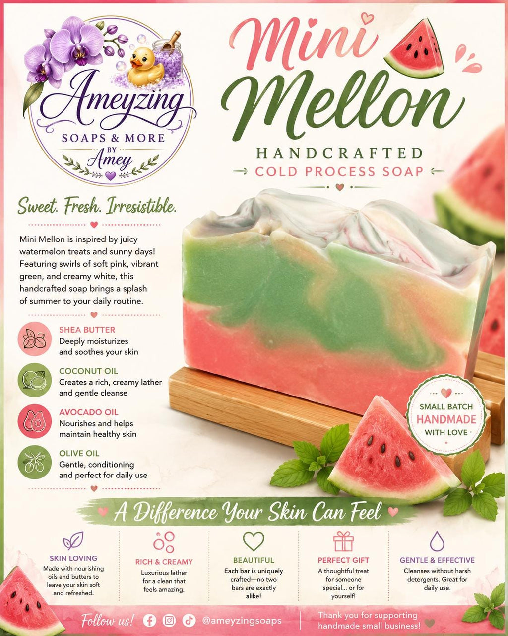 Mini Mellon Handcrafted Soap