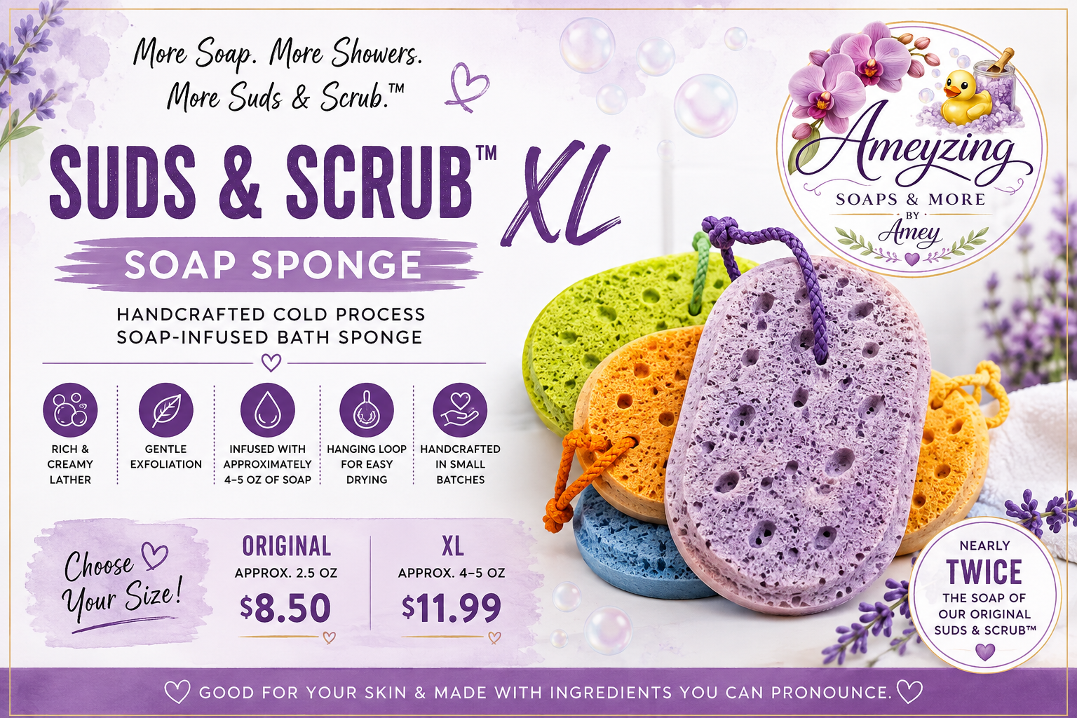 🫧 Suds & Scrub™ XL Soap Sponge