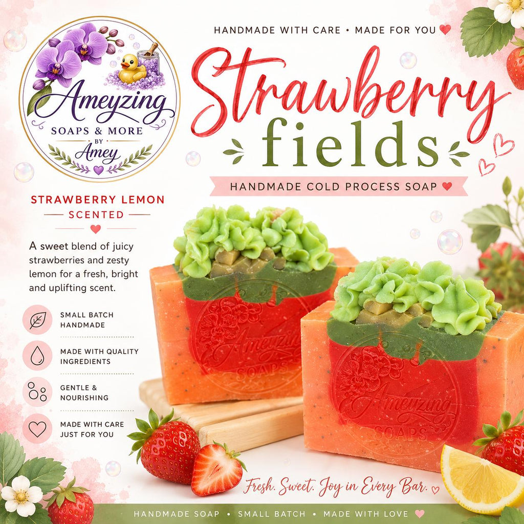 Strawberry Fields Cold Process Soap