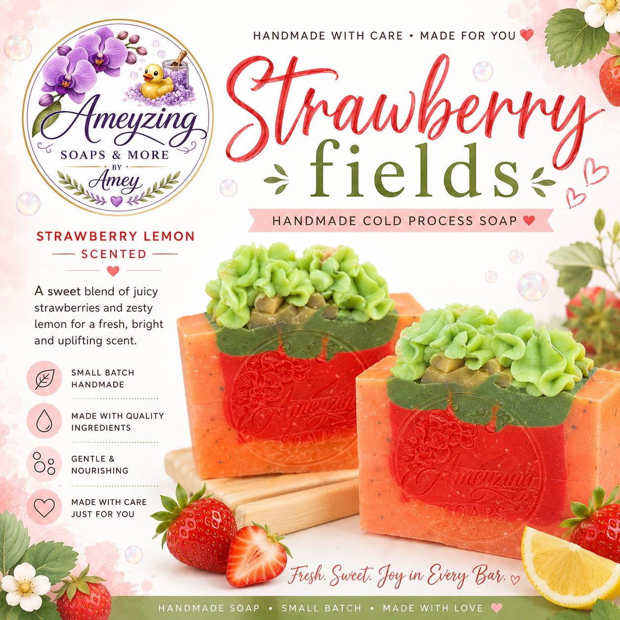 Strawberry Fields Cold Process Soap