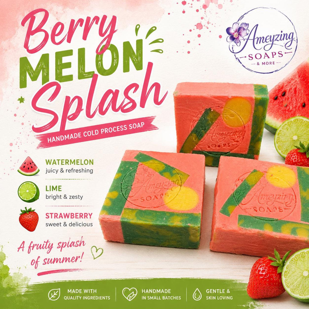 Berry Melon splash Handmade Cold Process Soap