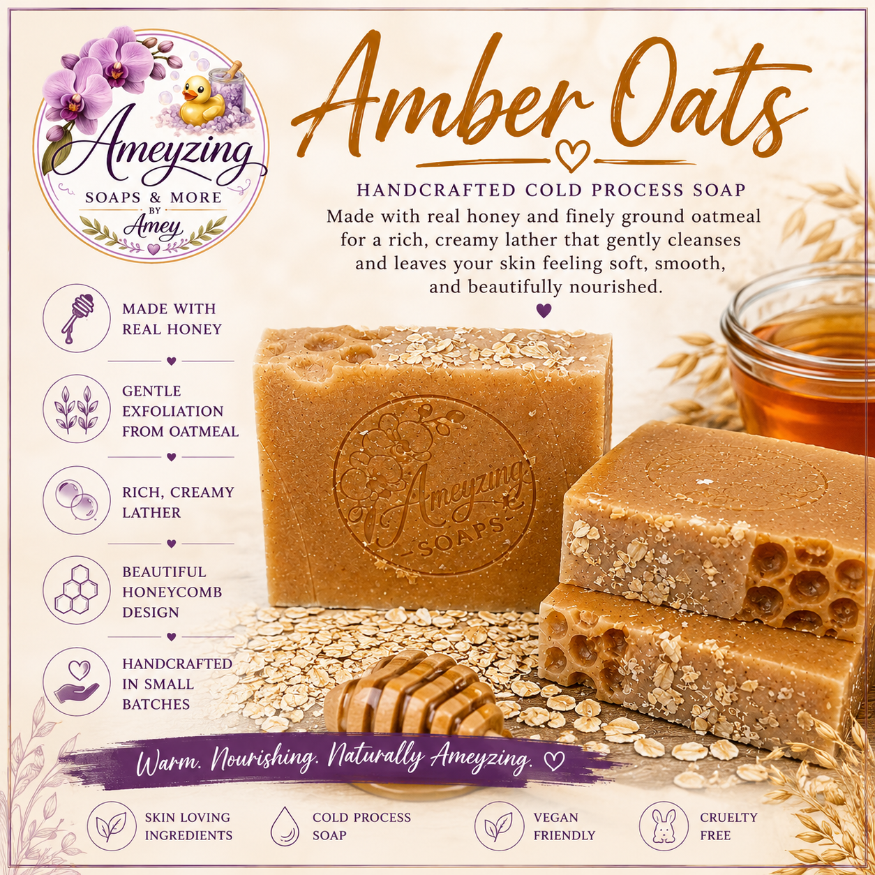 Amber Oats Handcrafted Soap